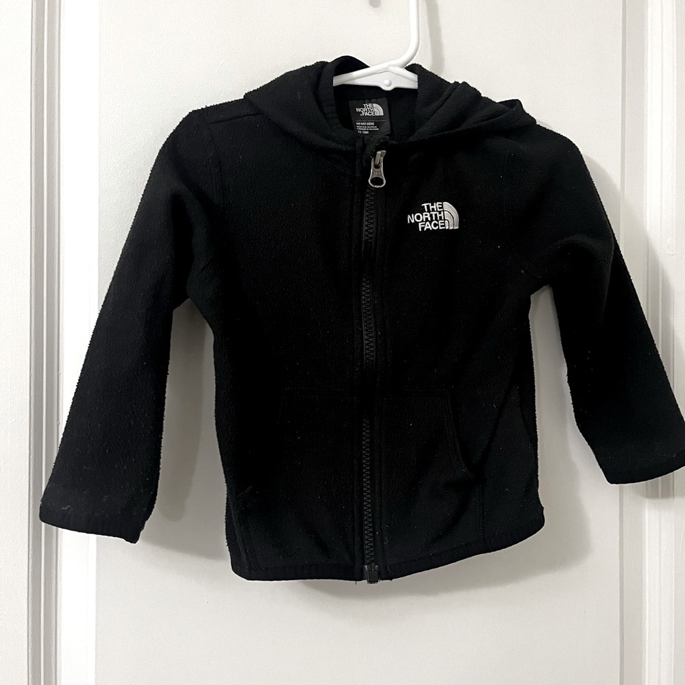 Black North Face fleece Zipup hoodie baby Infant 12-18months